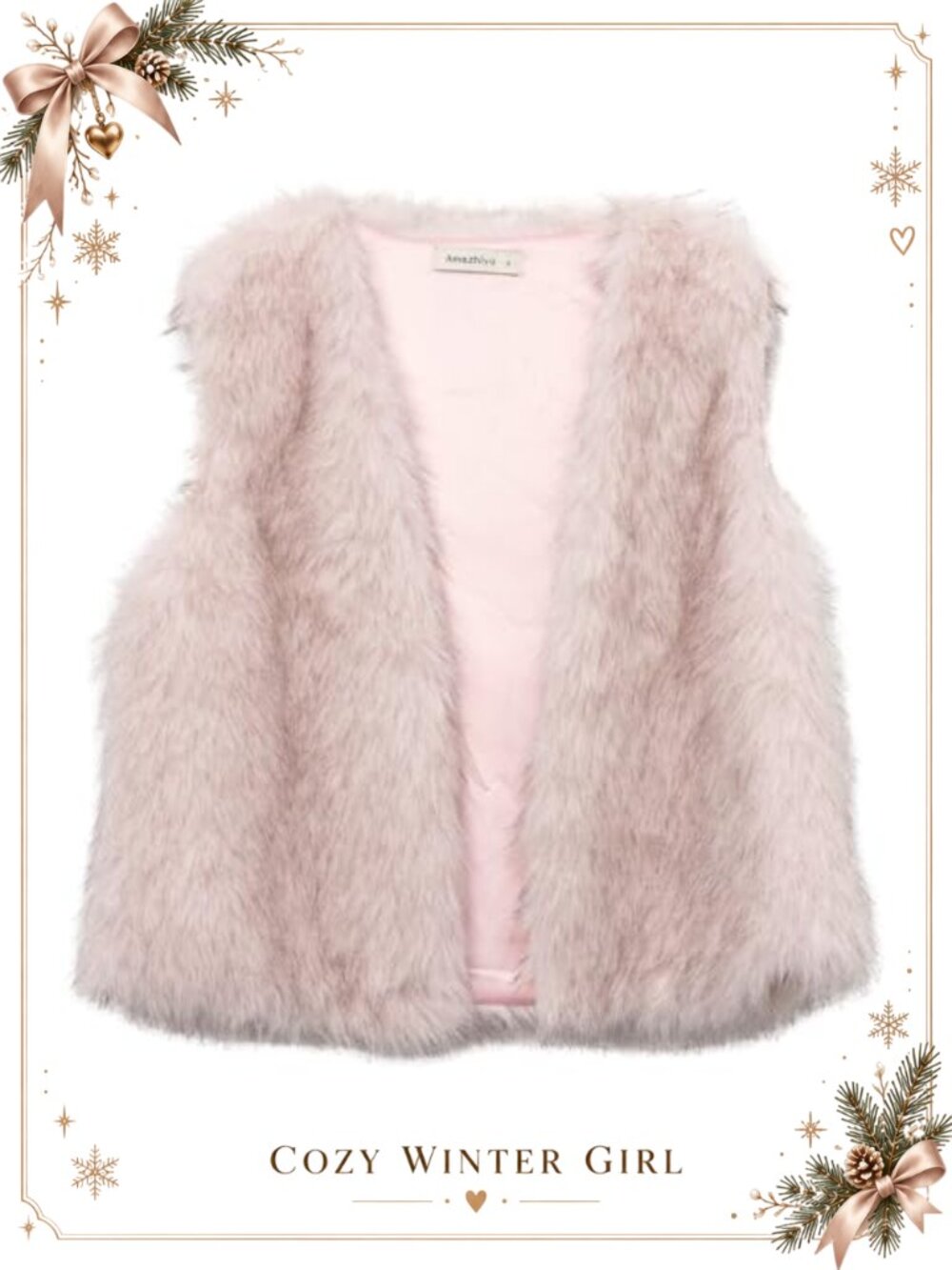 Cropped Faux Fur Vest Sleeveless Fleece Winter Coat